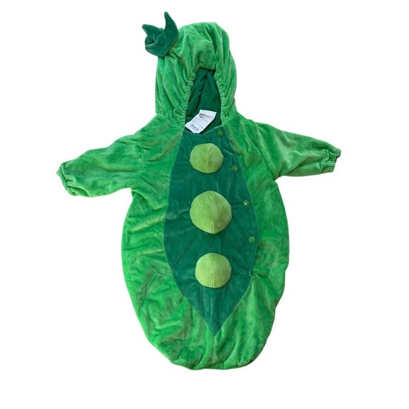 Walmart Infant Pea Pod Bunting Unisex Baby Size 0-6M Plush Halloween Costume - Picture 1 of 9